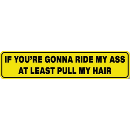 If You're Gonna Ride My Ass at Least Pull My Hair Funny Bumper Sticker