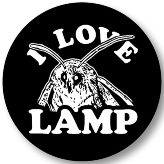 I Love Lamp Moth Sticker 3" x 3"